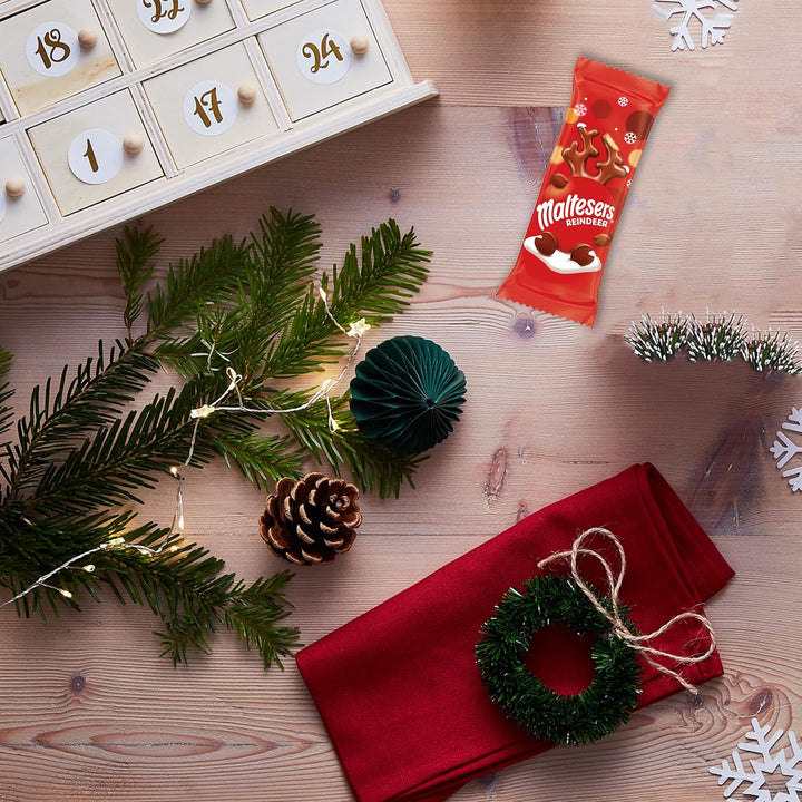 Maltesers - Milk Chocolate Reindeer Christmas Gift Box, 32 Pack Festive Stocking Filler