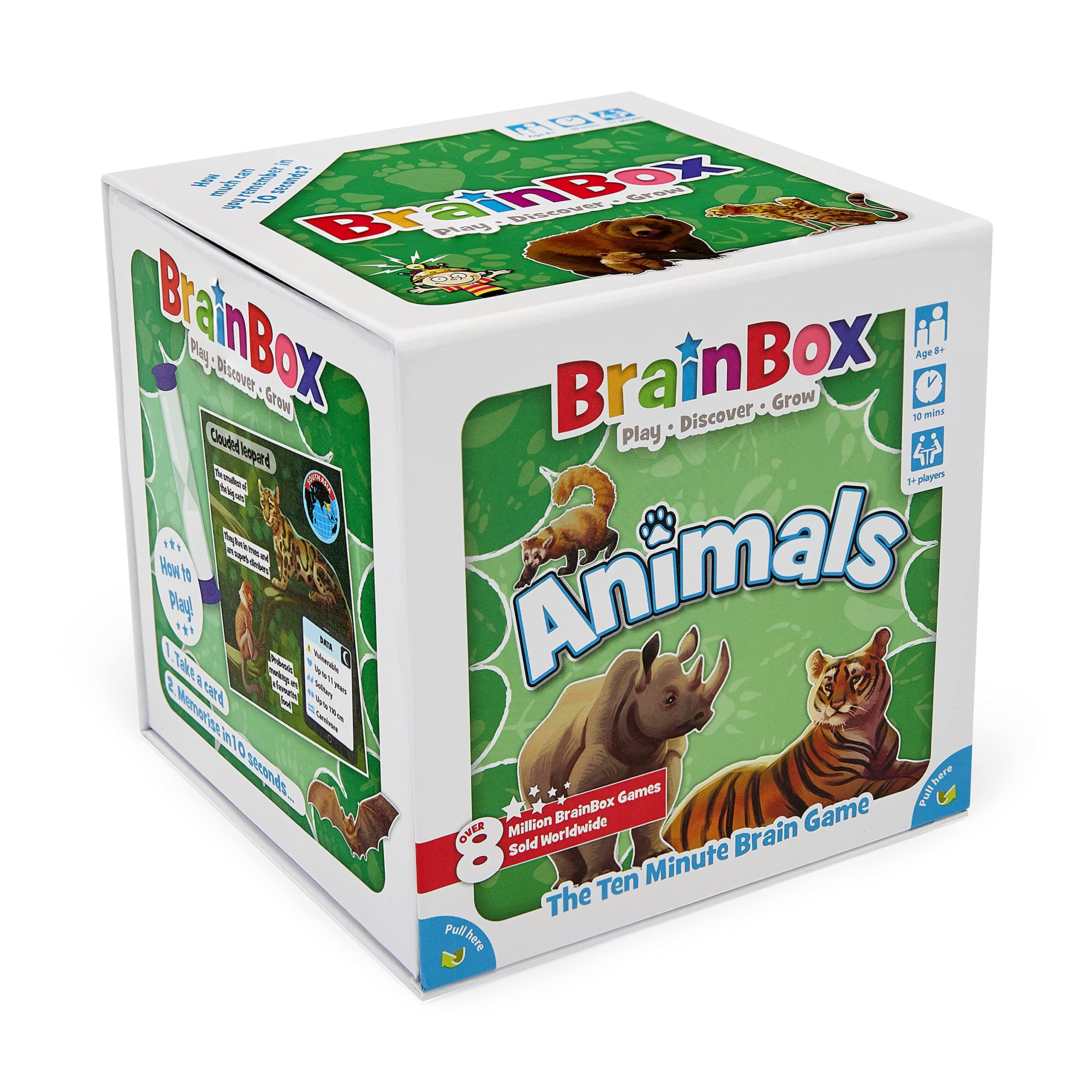Brain Box Animals Dedicated Deck Card Game | Ages 8+ | 1+ Players | 10 Min Play Time
