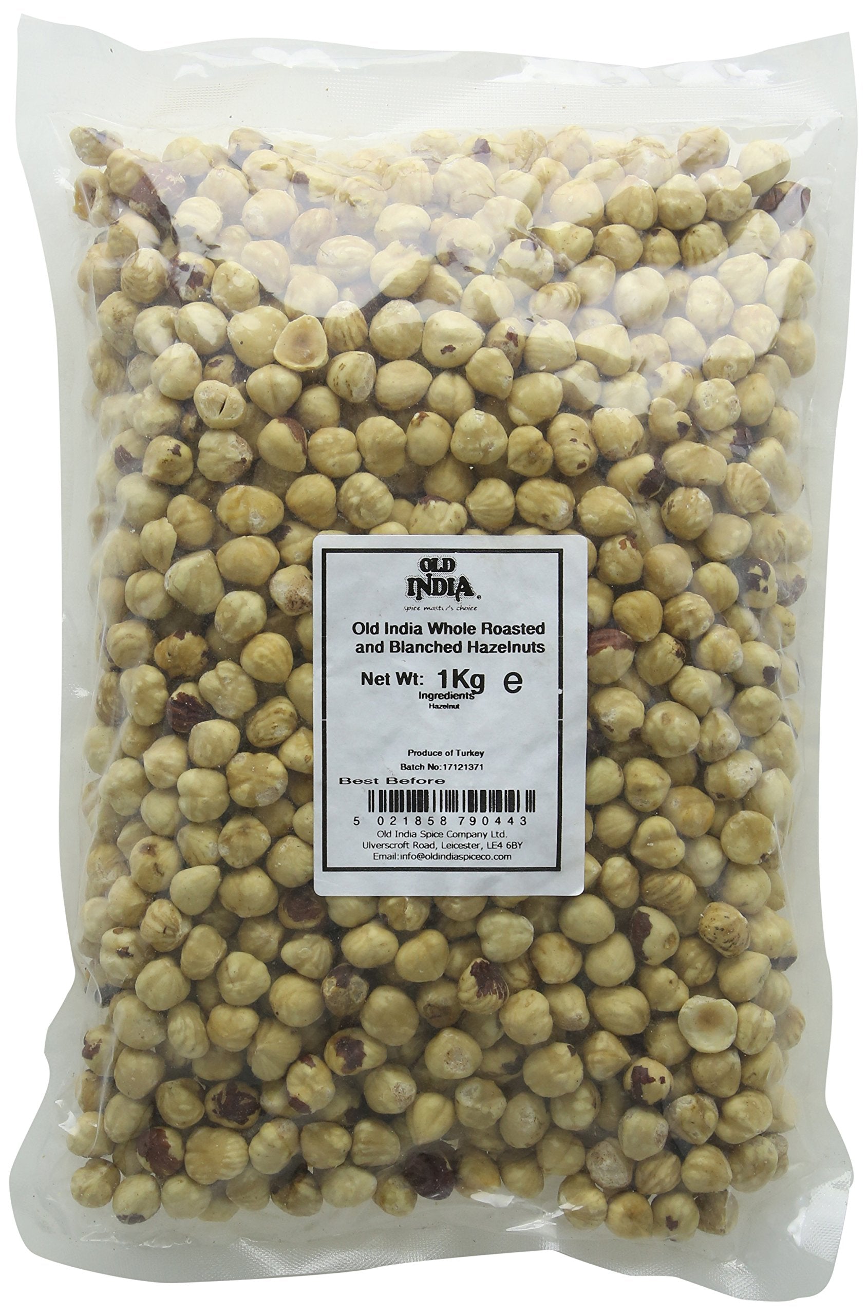 Old India Whole Roasted and Blanched Hazelnuts - 1kg Pack | High Protein & Fibre