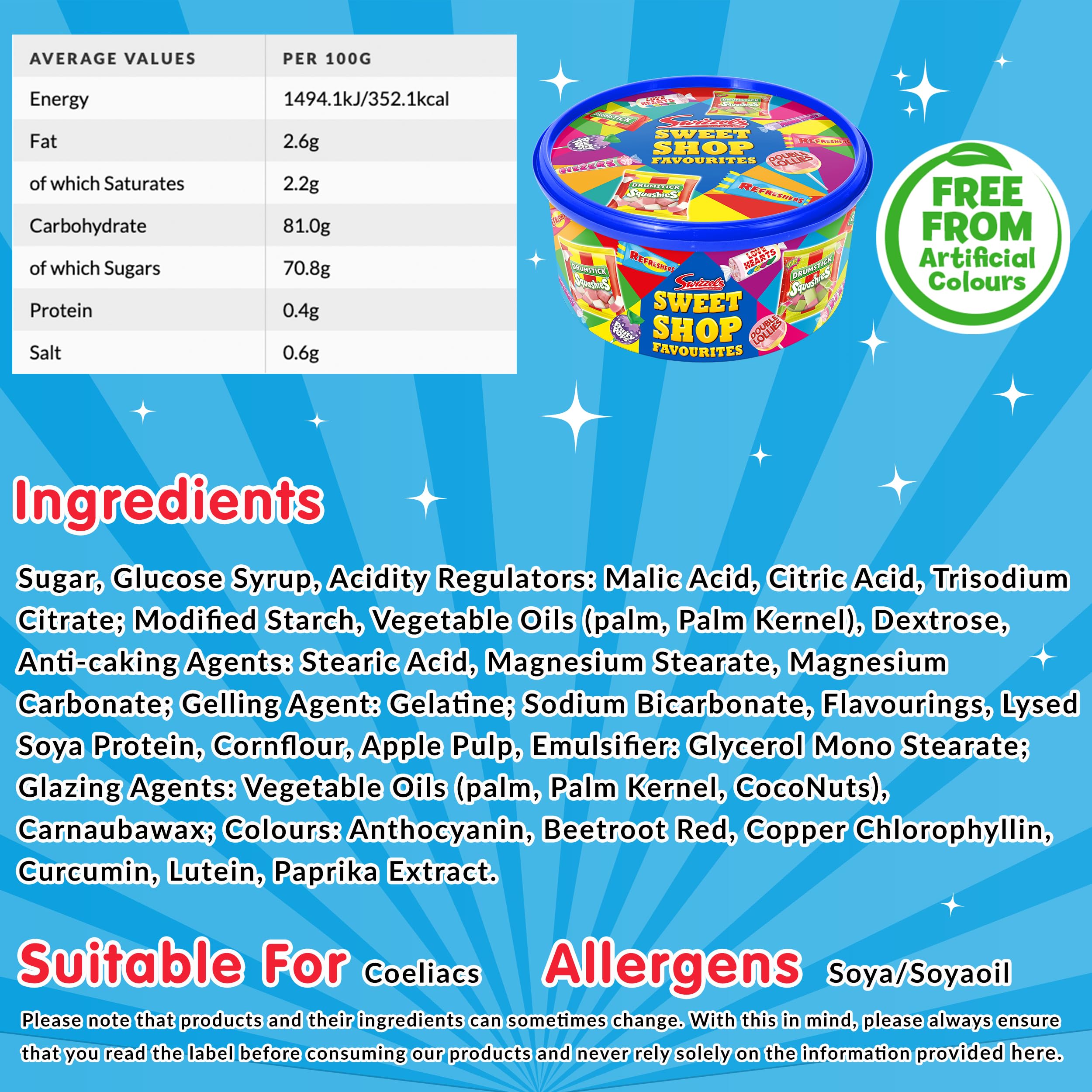 Swizzels Sweet Shop Favourites - Classic Sweet Mix | 650g Tub | Assorted Gummy Sweets 5