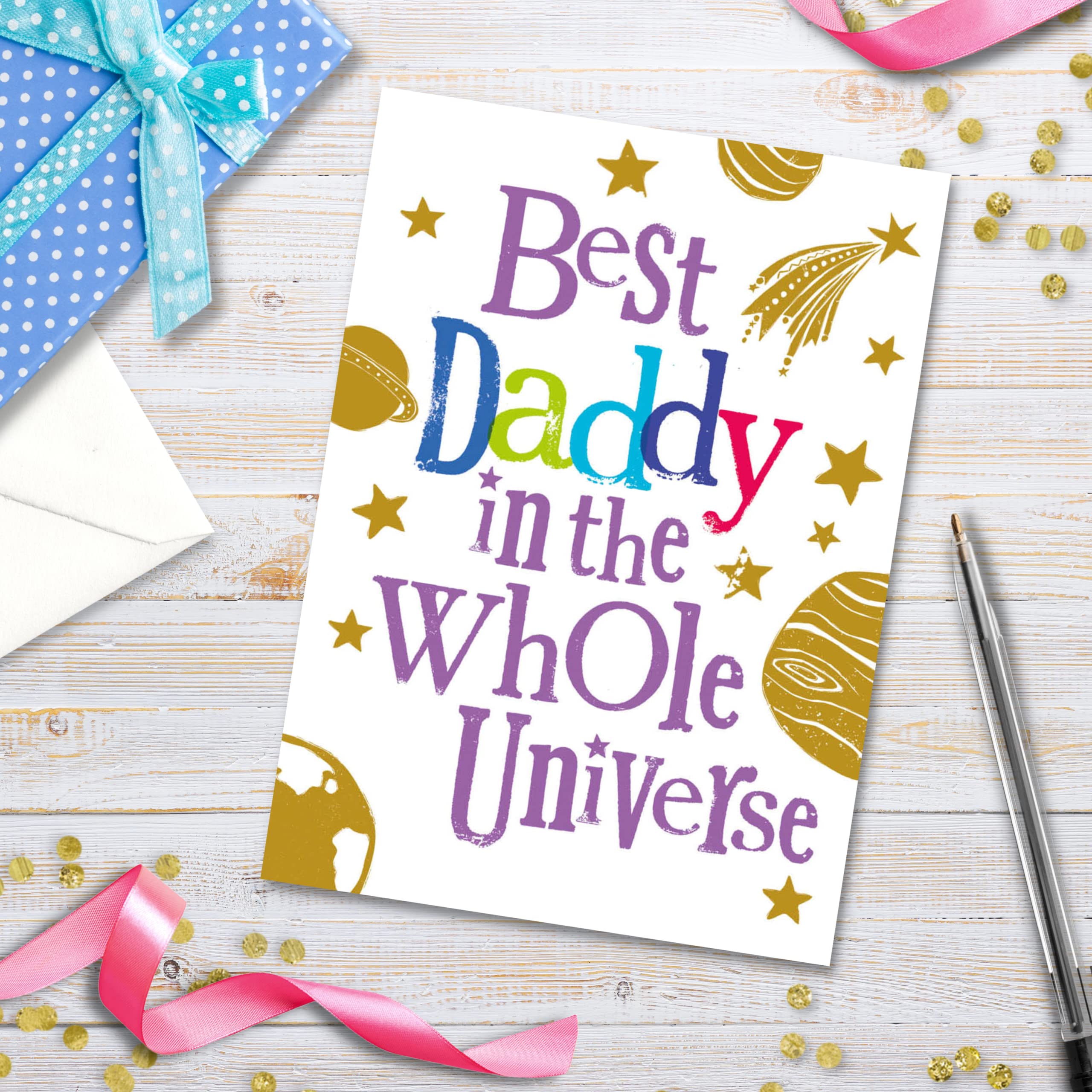 Danilo Promotions LTD Best Daddy In The Universe Greeting Card | 172mm x 124mm | FSC Certified