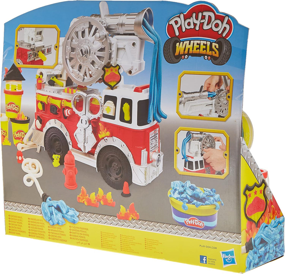 Play-Doh Wheels Fire Truck Toy - Creative Fire Rescue Playset for Kids 3+