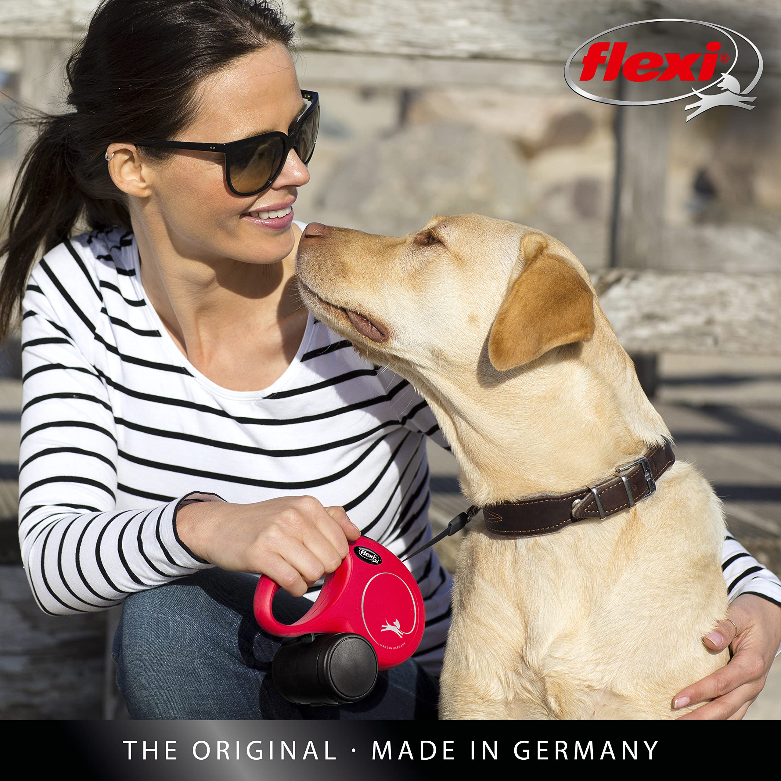 flexi New Classic Retractable Dog Lead - M Size, 5m Tape, Black | German Quality 8