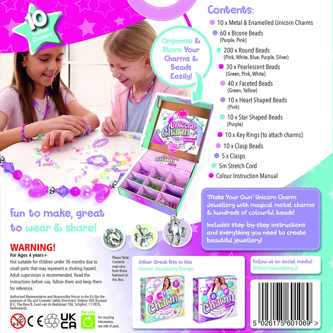 Craftbox CB806 Unicorn Charm Jewellery Craft Set, Mixed.
