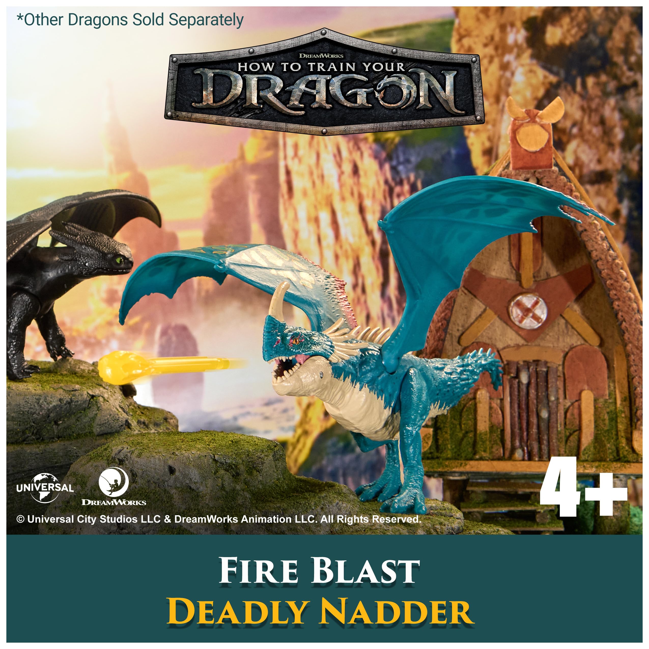 Dreamworks Dragons Battle Dragons Fire Blast Deadly Nadder Action Figure - 10 Inch, Multicolor 3