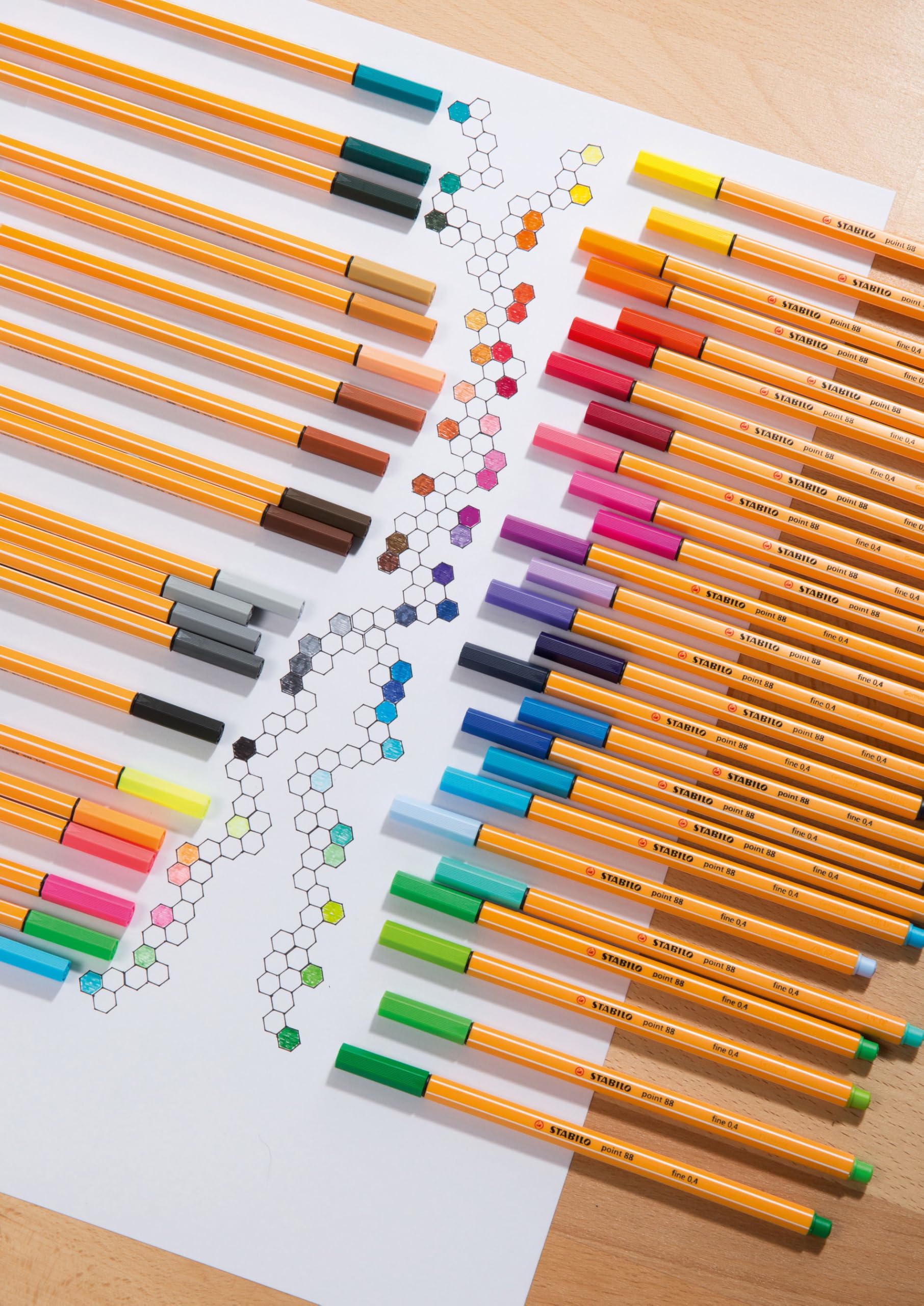 STABILO point 88 Fineliner - 0.4mm Line Width | Pack of 25 Assorted Colours 9