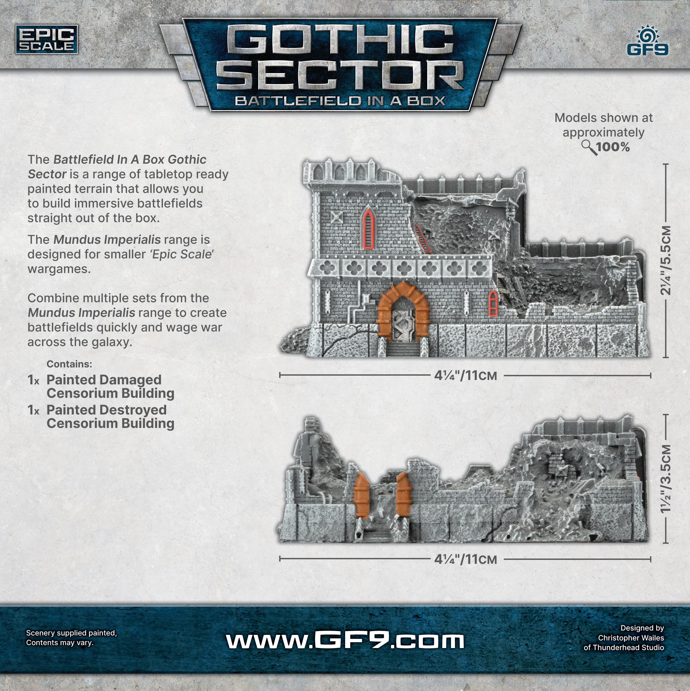 Gale Force Nine Mundus Imperialis Damaged & Destroyed Censorium Terrain Set 2