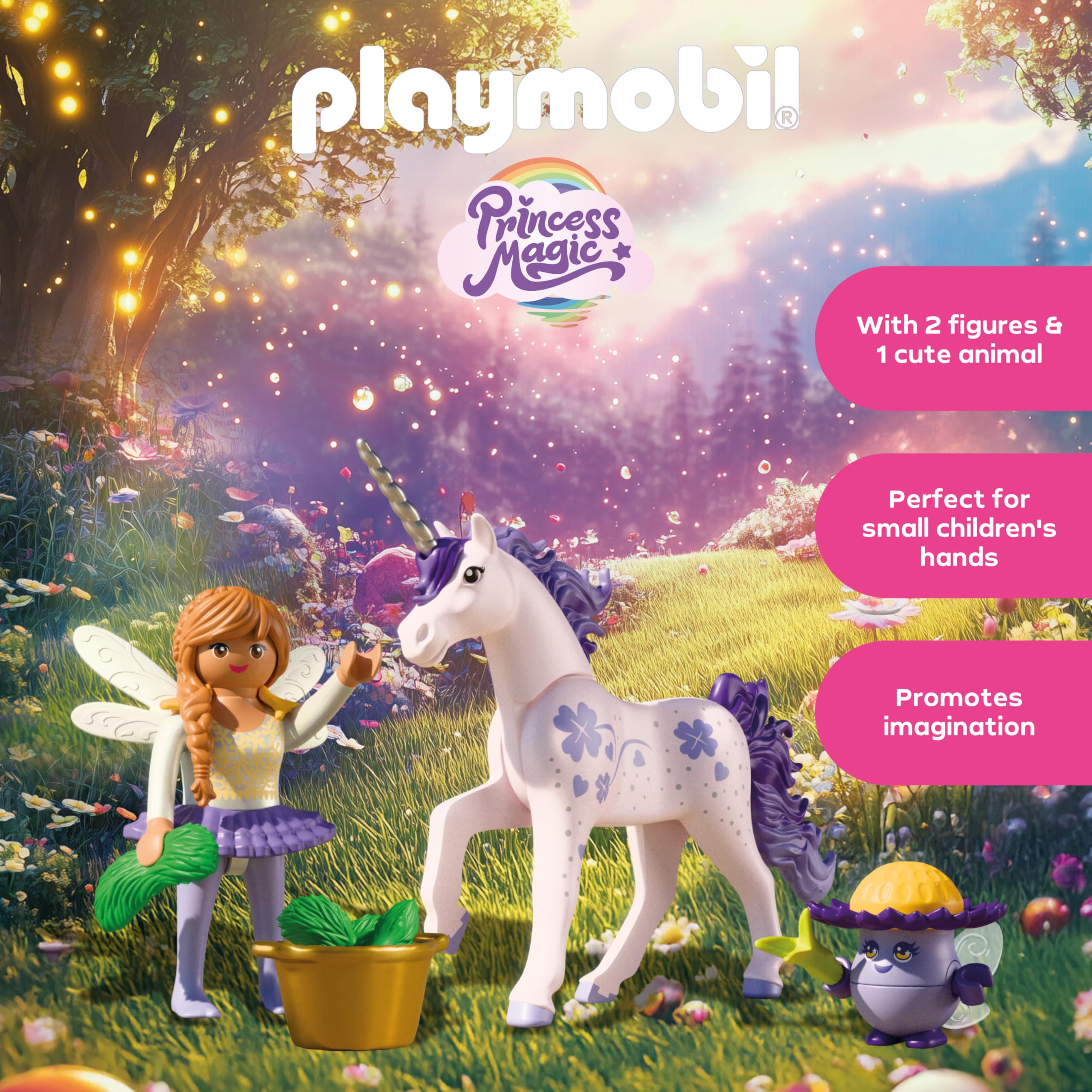 Playmobil Lucky Lavender Unicorn with Fairy - Multicolor | Ages 4+ | 71843 3