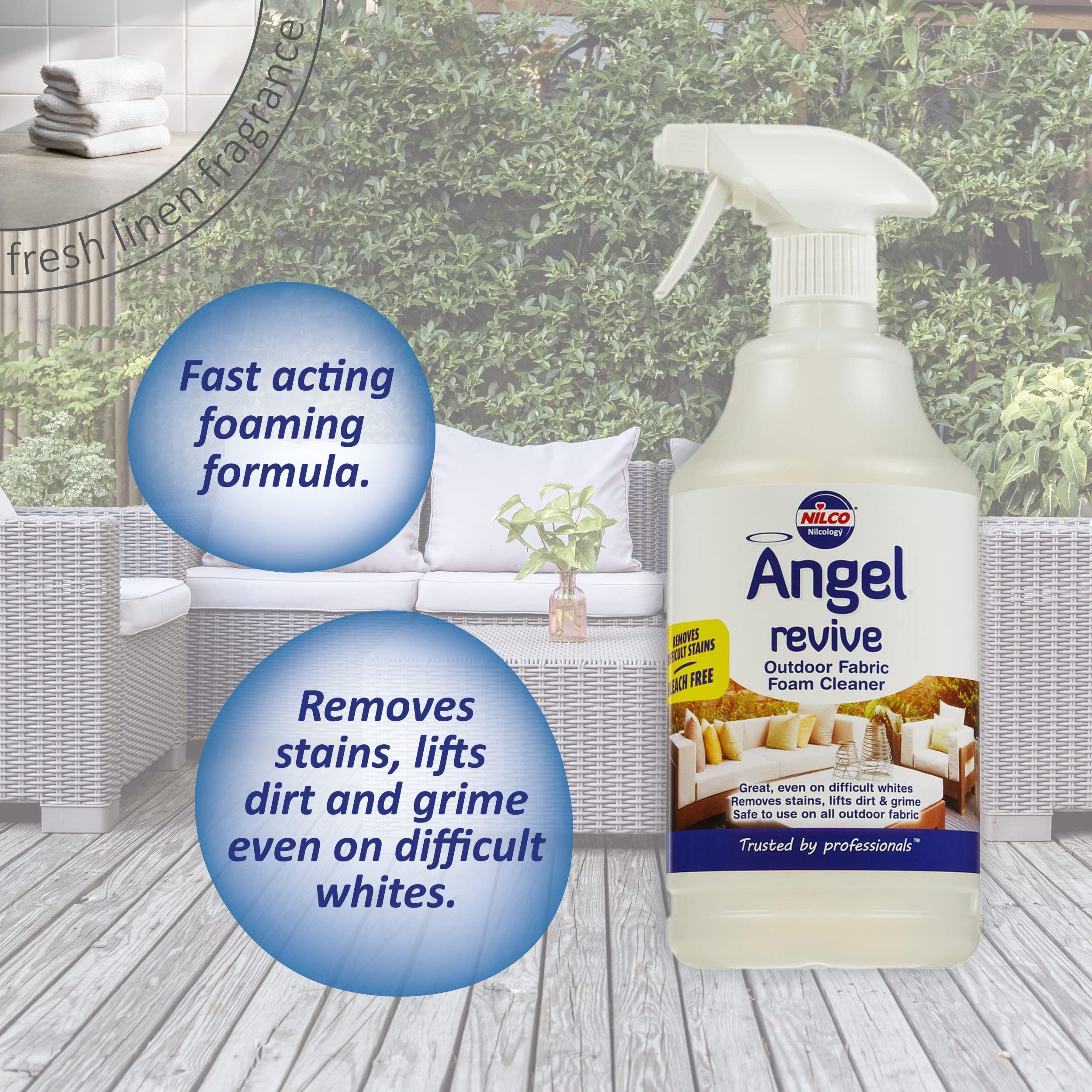Nilco Angel Revive Outdoor Fabric Foam Cleaner - Antibacterial | Concentrated Gel | 1 Litre 5