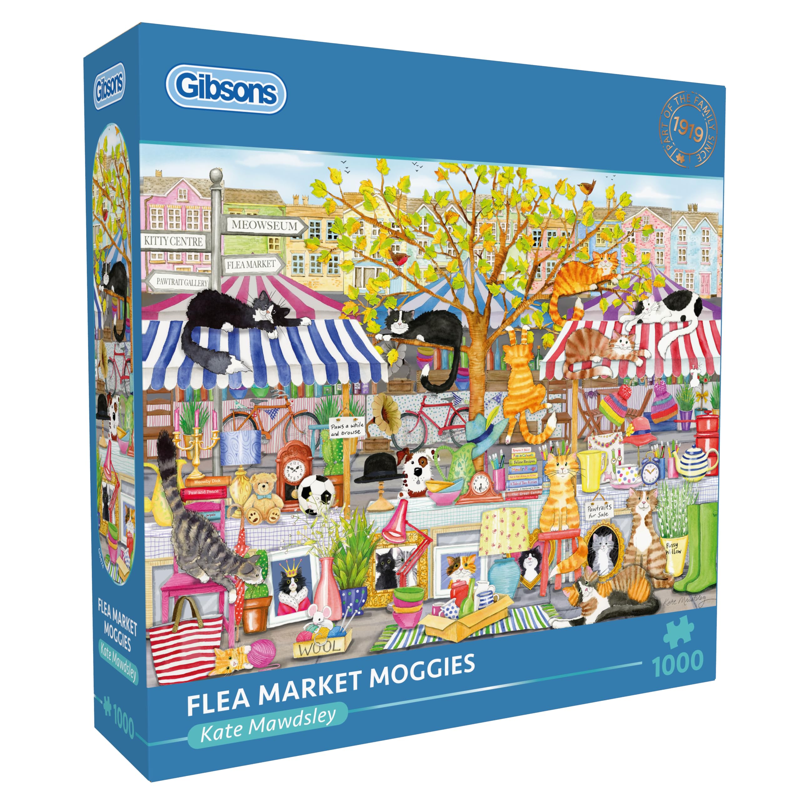 Gibsons Flea Market Moggies Jigsaw Puzzle - 1000 Pieces | 68 x 49 cm 1