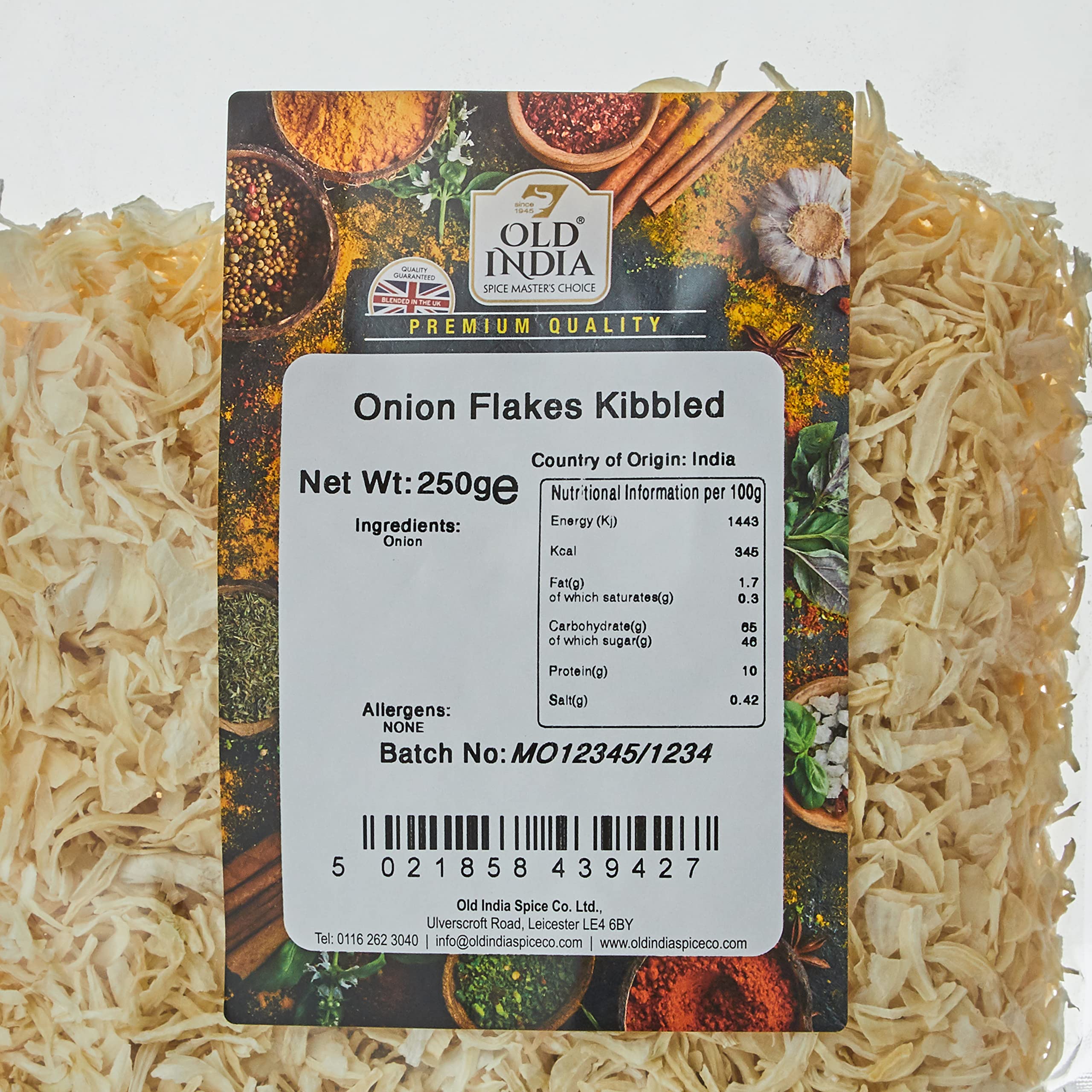 Old India Onion Flakes Kibbled 250g 5
