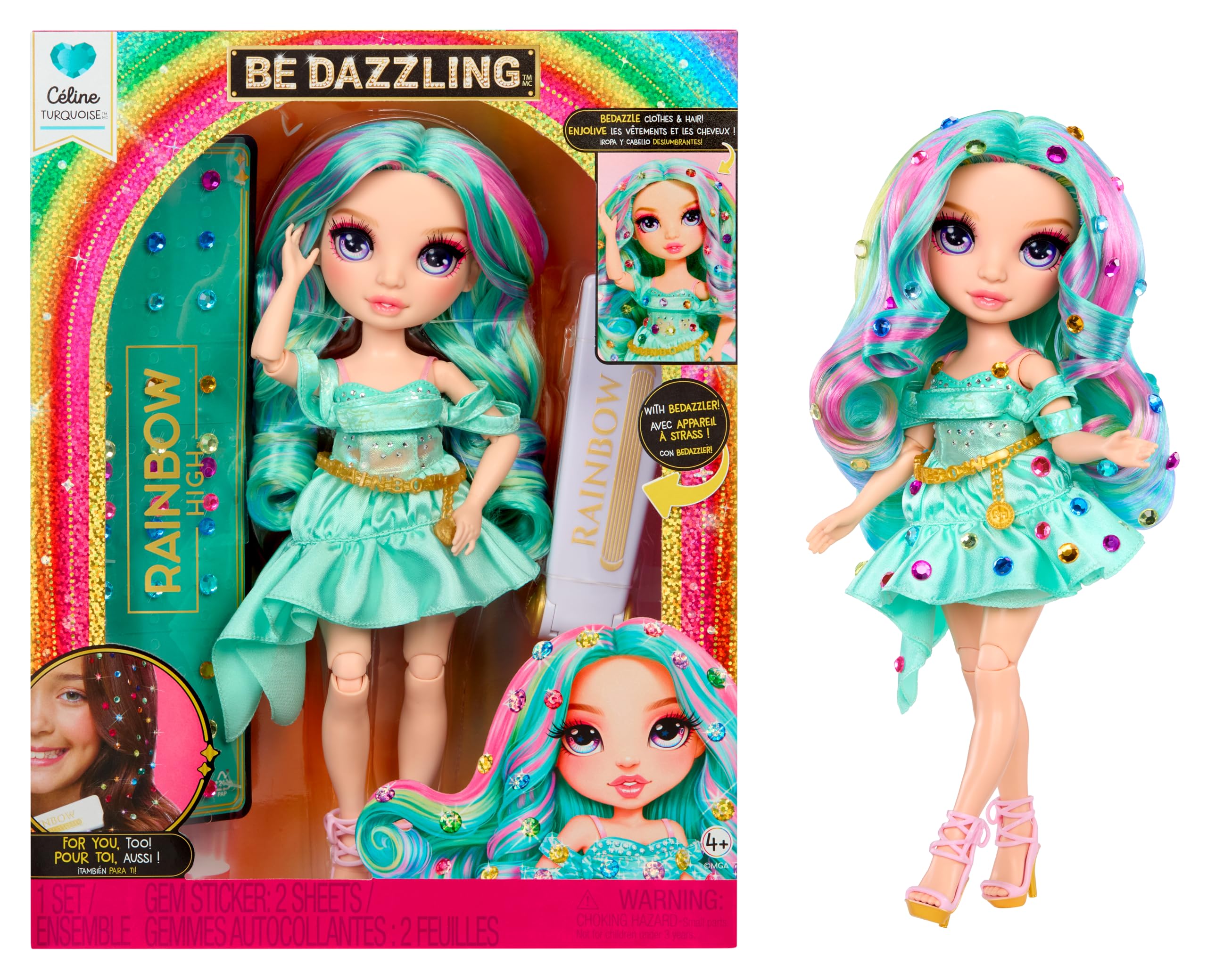 Rainbow High Be Dazzling Celine Turquoise Doll - 28cm Fashion Doll with Bedazzling Tool | Ages 4+ | Teal 1