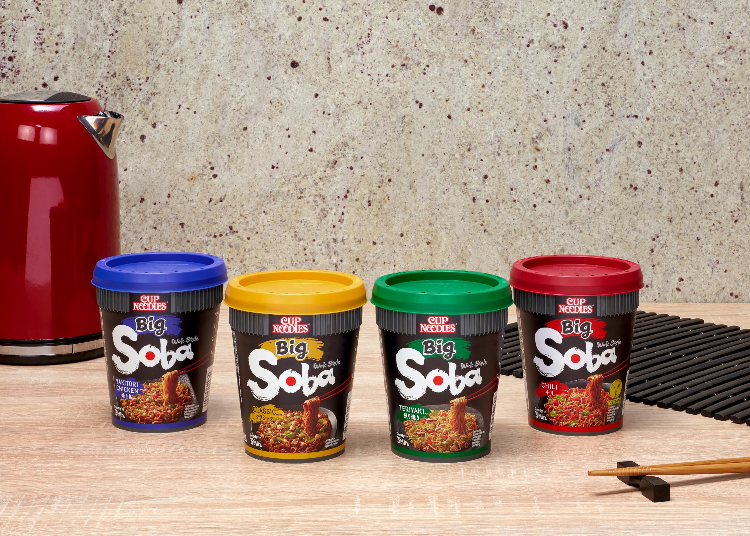 NISSIN Soba Big Yakitori Chicken Instant Wok Style Noodles Pot, 113 g (Pack of 6) 8