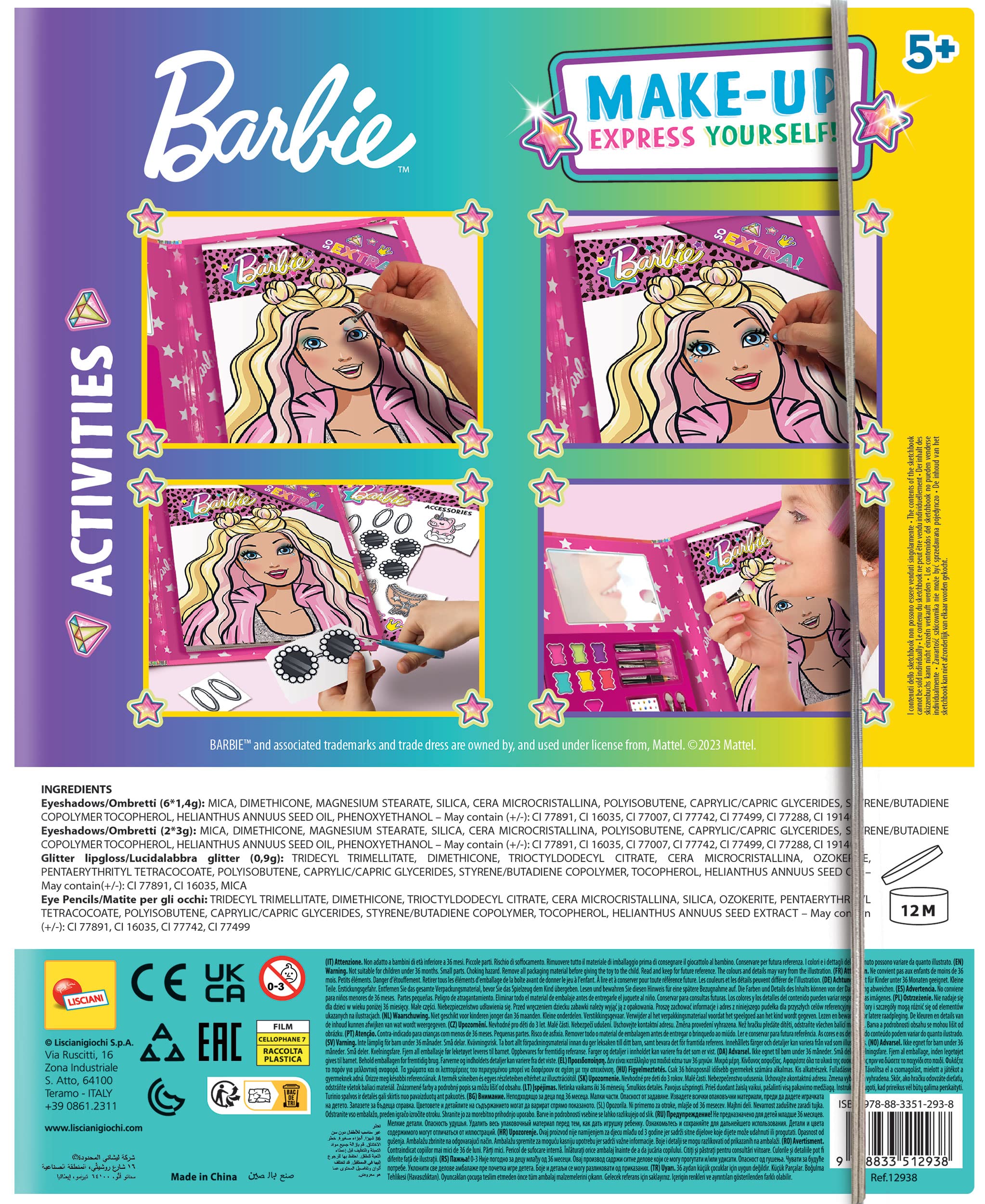 Liscianigiochi Barbie - Make Up Express Yourself! Sketchbook | Creative Play Set