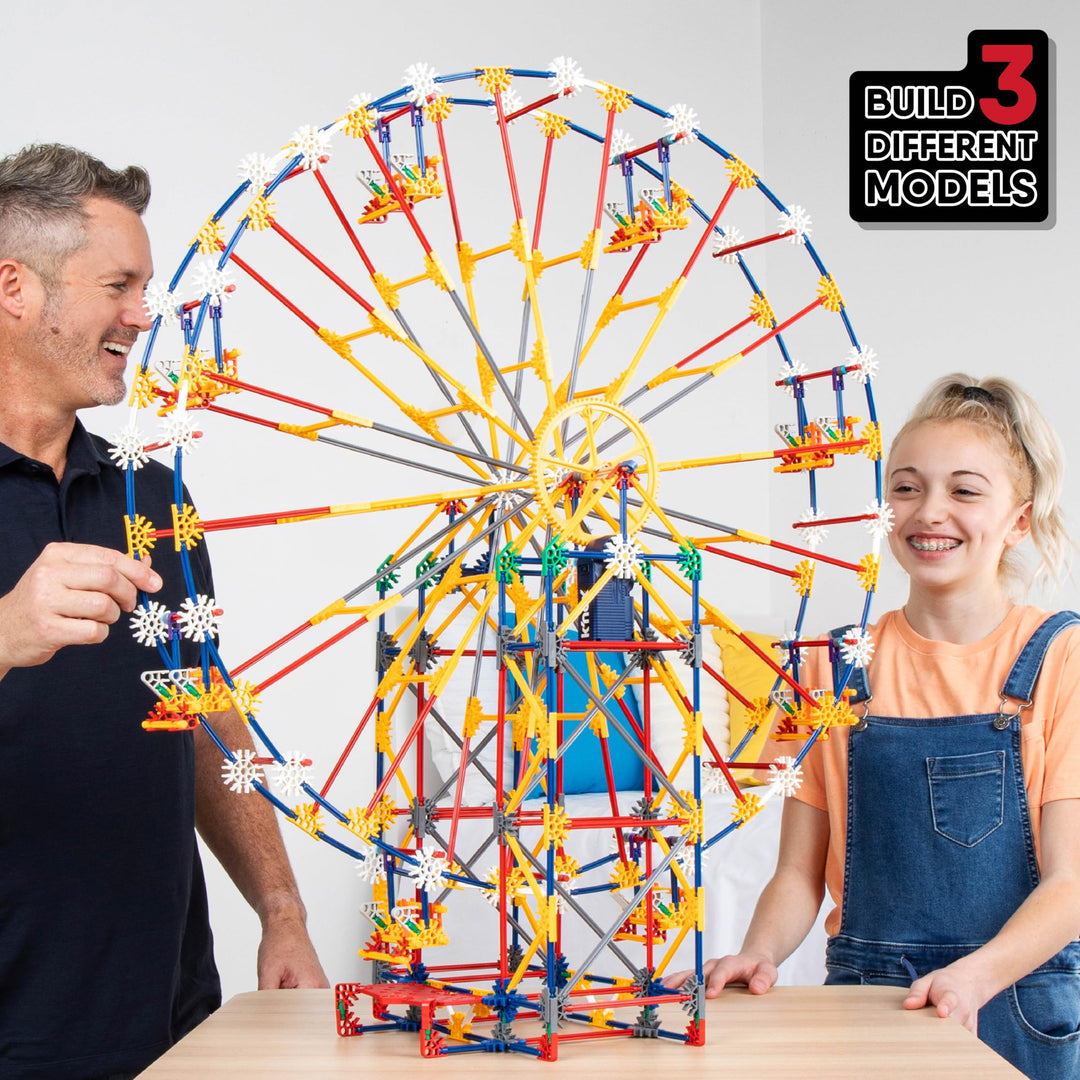 K'NEX 3-in-1 Classic Amusement Park Building Set - 744-Piece Playset for Ages 9+