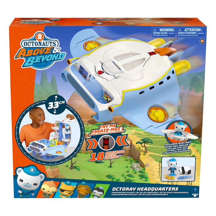 Octonauts Octoray Transforming Playset with Lights & Sounds - 7-Piece Set with Captain Barnacles Figure