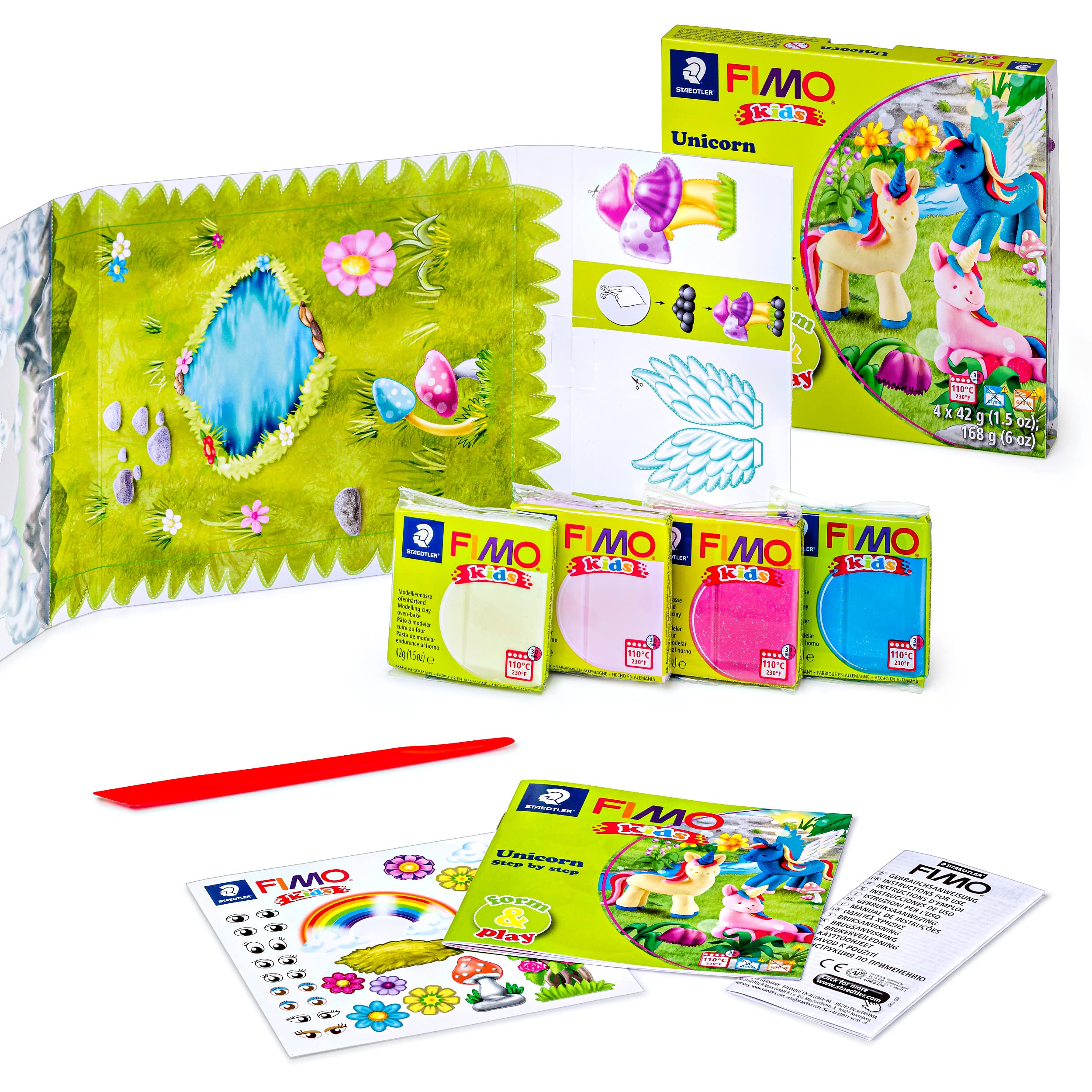 STAEDTLER FIMO Kids Unicorn Form and Play Set - Educational Arts & Crafts Toy for Children 4