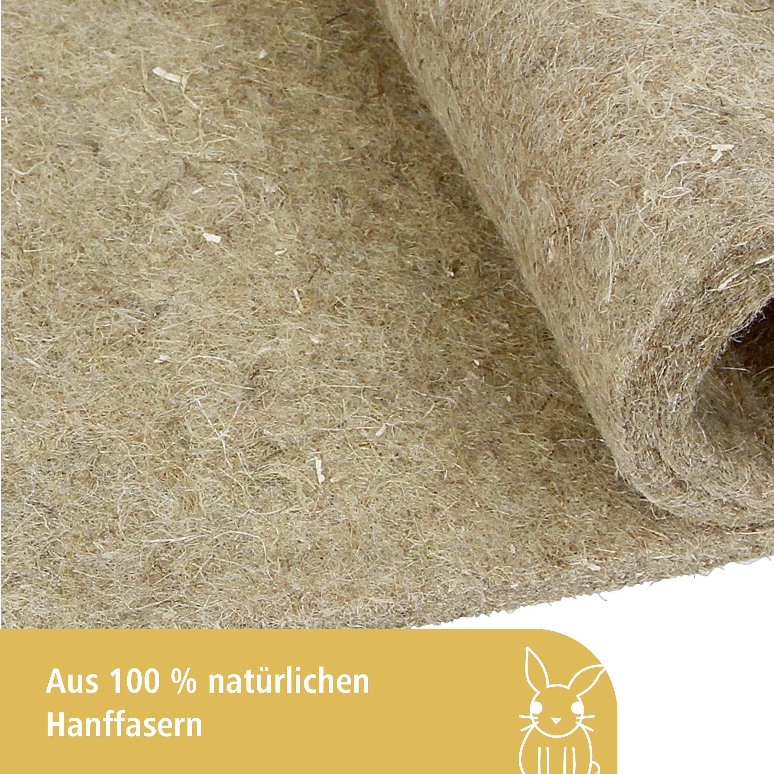 Kerbl Pet Hemp Rodent Mat - Natural Cage Liner | 40 x 25 x 1 cm | Absorbent