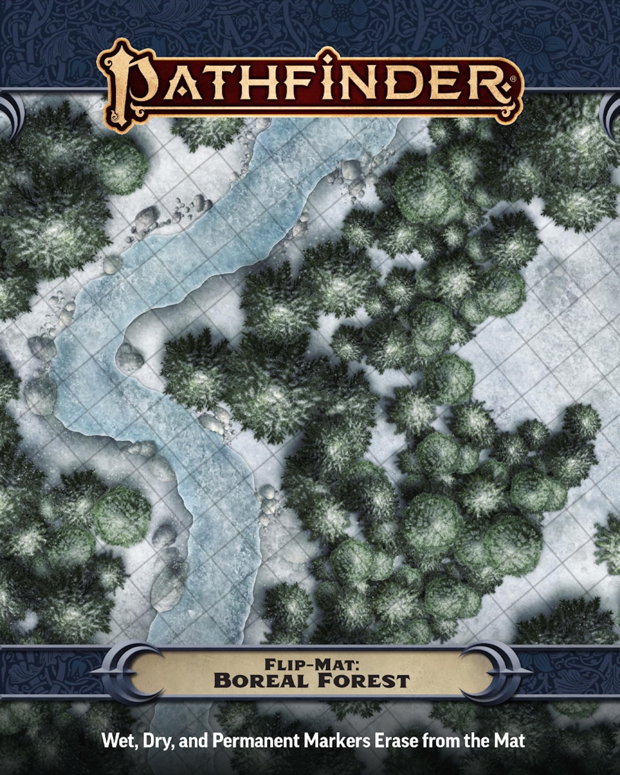Paizo Pathfinder Flip-Mat: Boreal Forest Reference Map | Double-Sided | Coated Surface 1