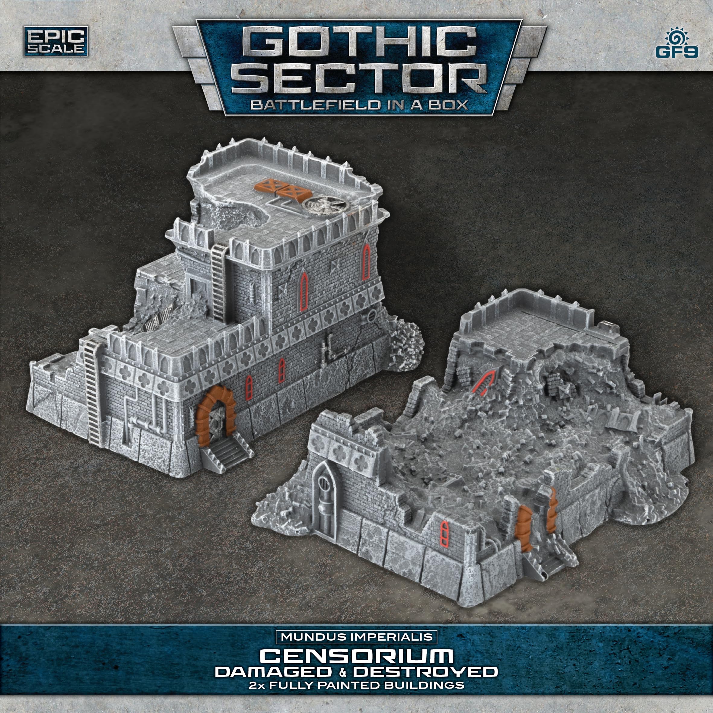 Gale Force Nine Mundus Imperialis Damaged & Destroyed Censorium Terrain Set 1