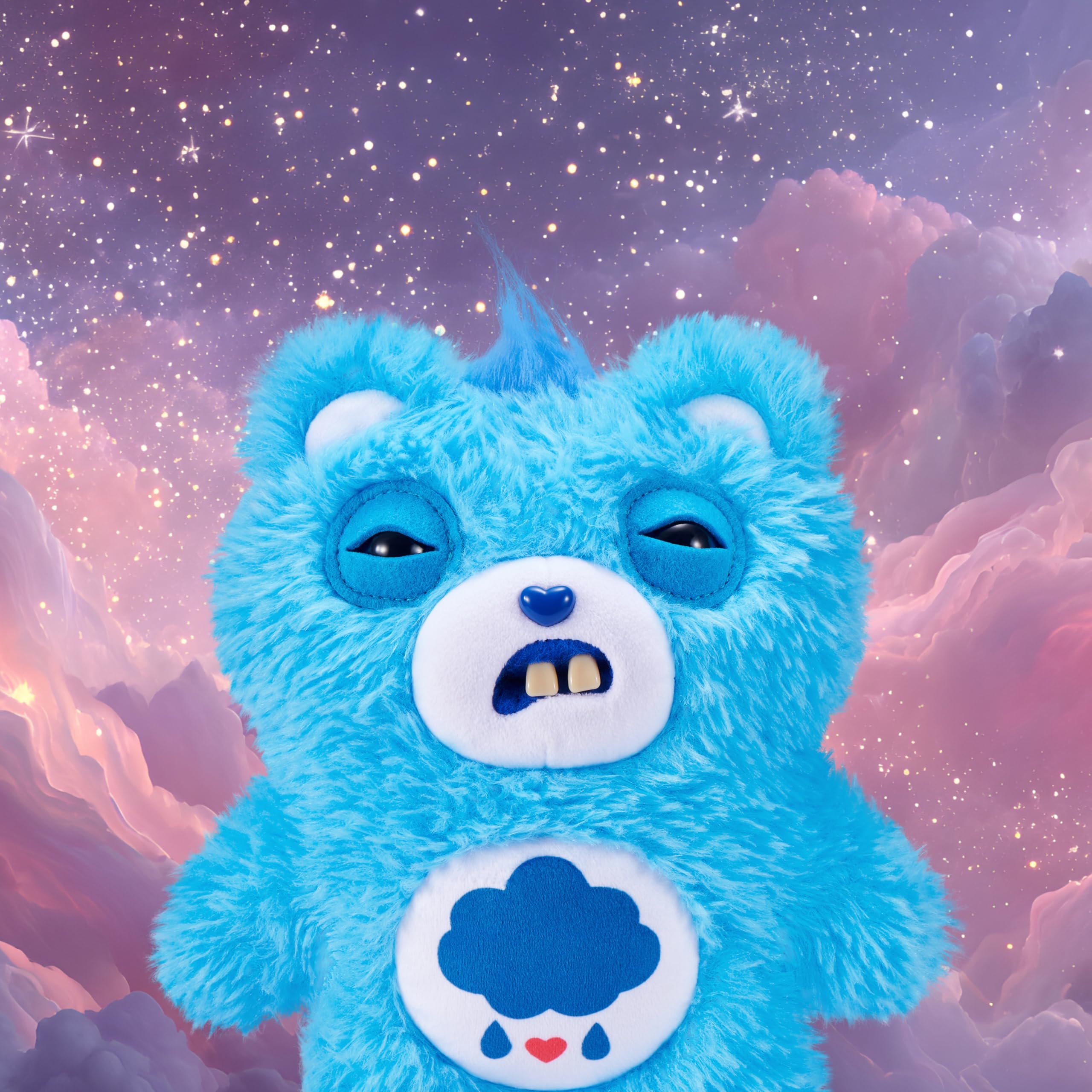 Fuggler Care Bears 9-Inch Plush Toy - Grumpy Bear | Human-Like Teeth | Ages 4+ 2