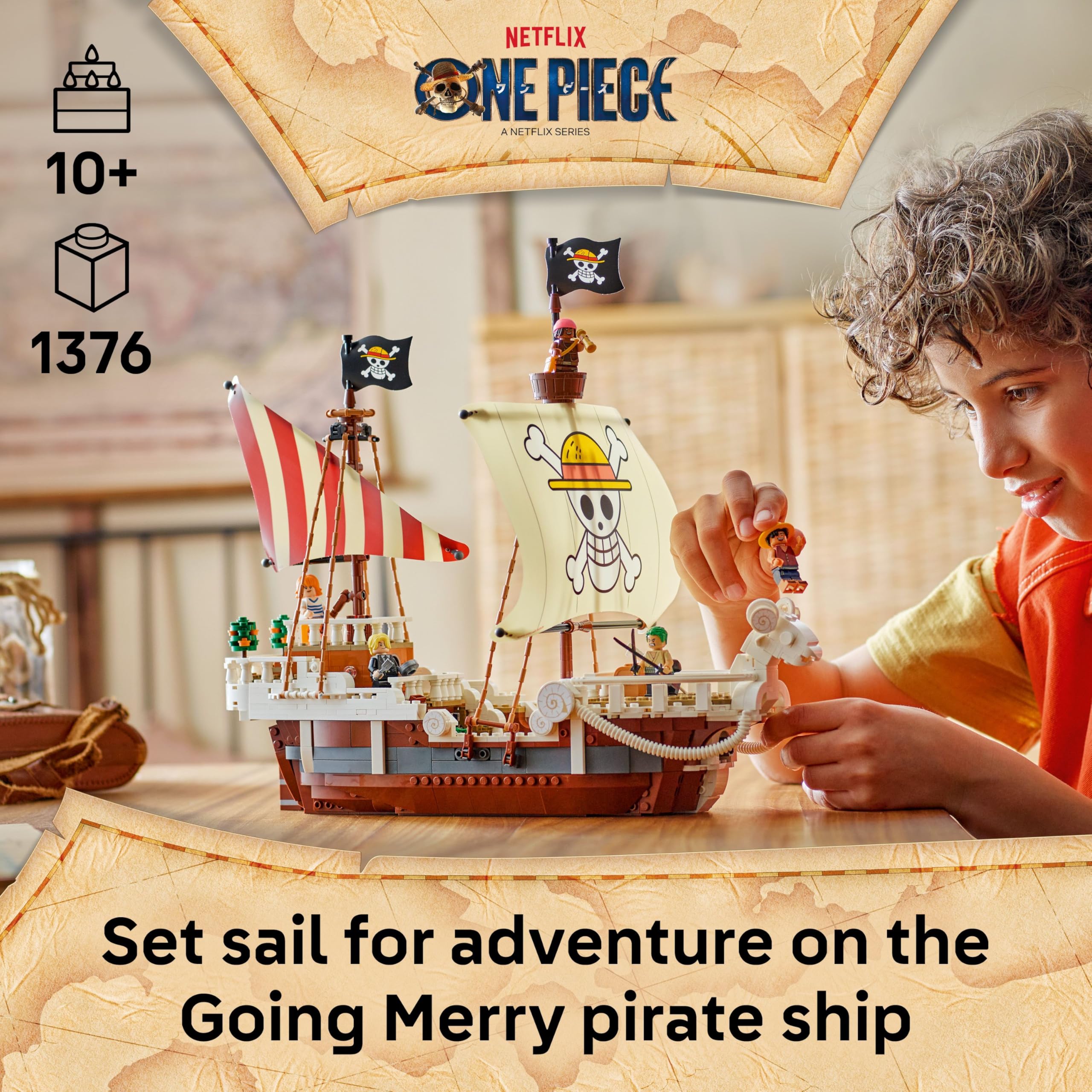 LEGO ONE PIECE The Going Merry Pirate Ship Building Set 75639 for Ages 10+