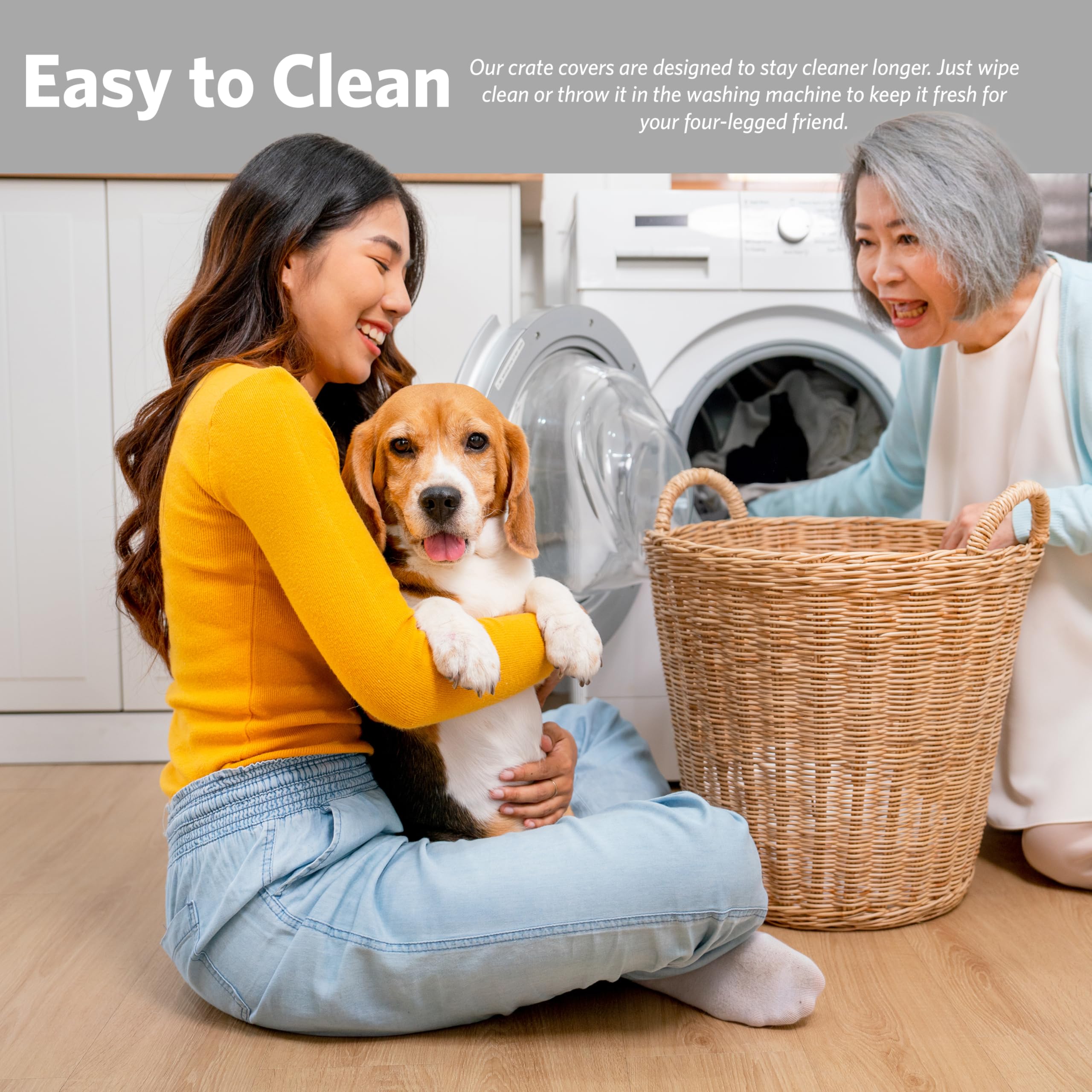MidWest Homes for Pets Black Polyester Crate Cover for 106cm Crates | Secure Fit | Machine Washable 5