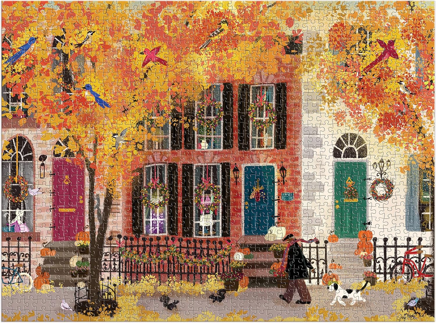 Autumn in the Neighbourhood 1000 Piece Puzzle - Galison Jigsaw for Adults 5
