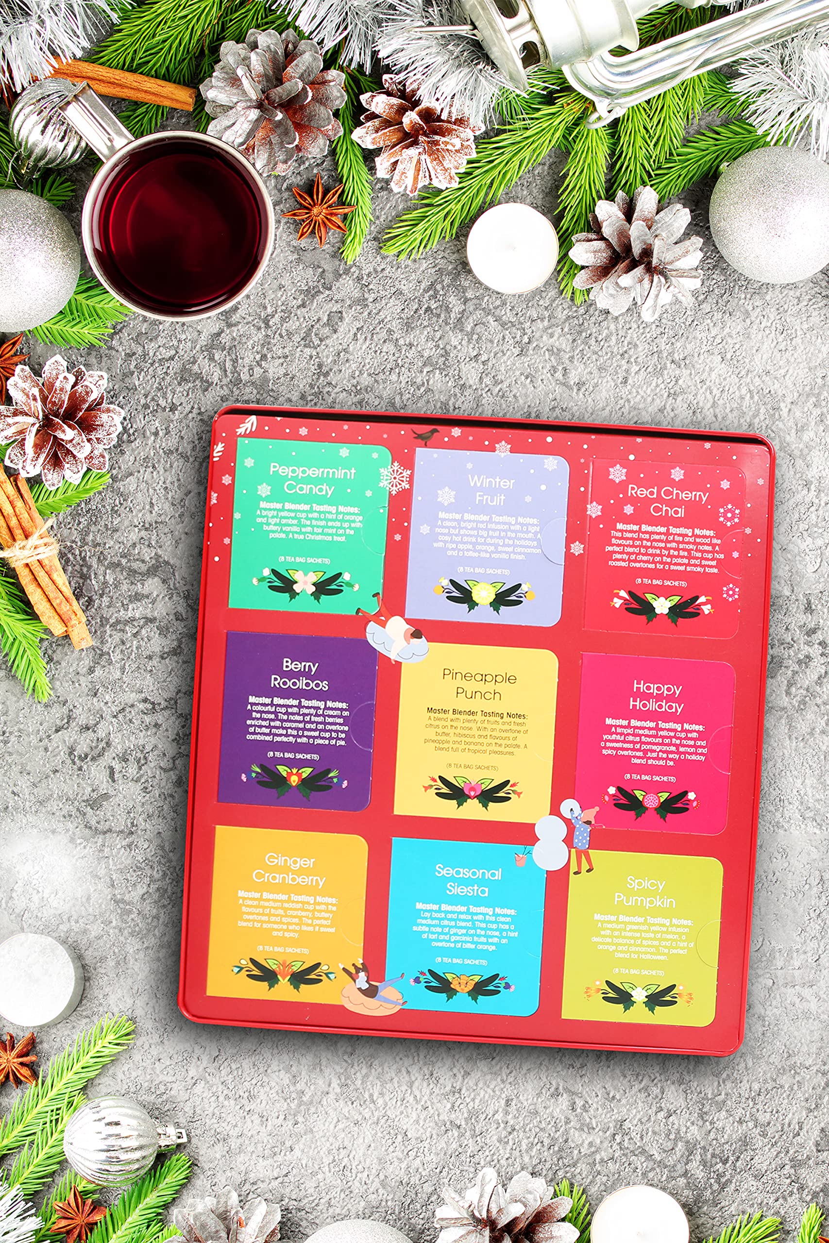 English Tea Shop Premium Holiday Collection Red Gift Tin - Organic Tea Variety Pack (72 Tea Bags) 6