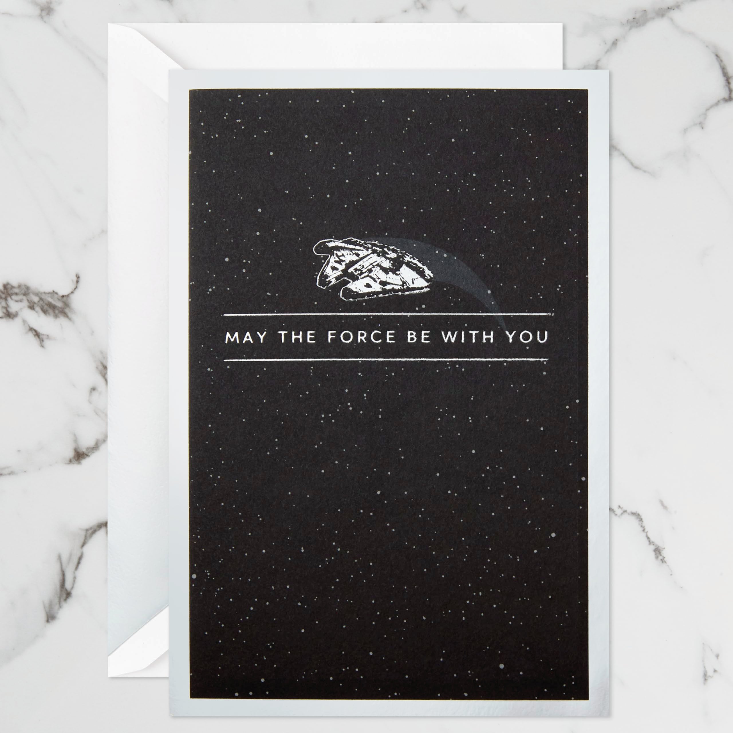 Hallmark Star Wars Millennium Falcon 3D Pop-Up Birthday Card with Silver Foil | Unisex Adult/Kid 8