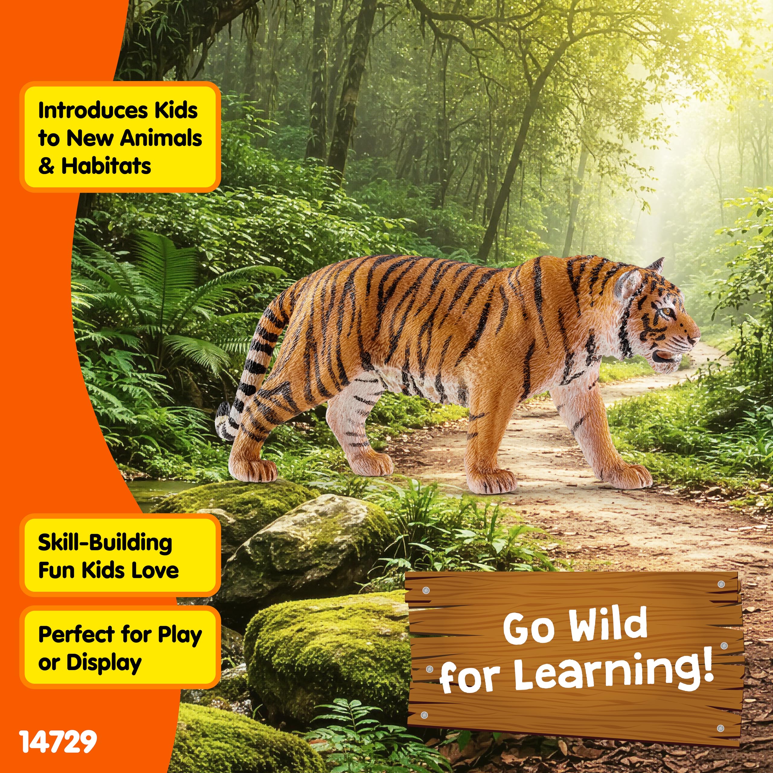 Schleich Wild Life Tiger Miniature Figure - Realistic Design | Ages 3+ 3