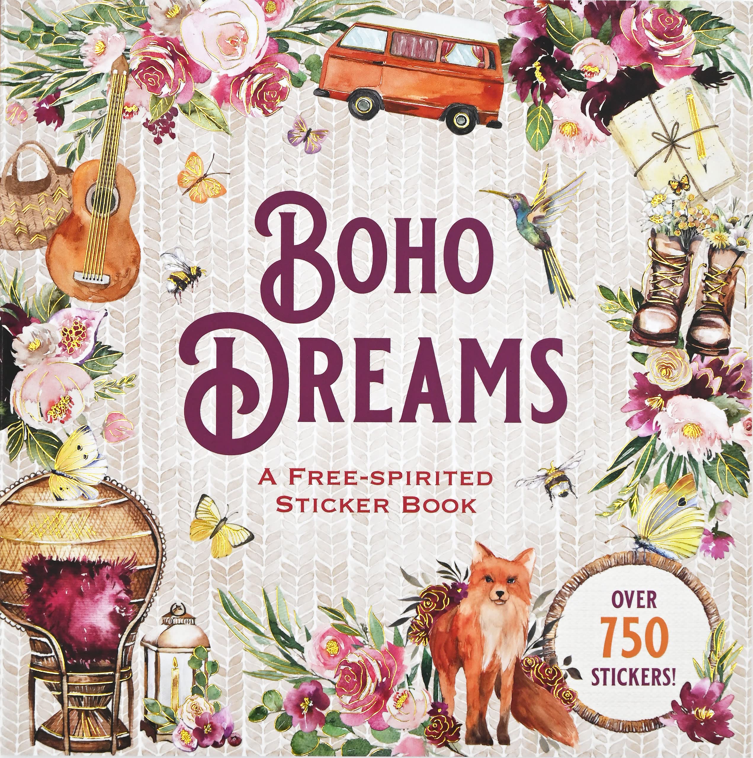 Peter Pauper Press Boho Dreams Sticker Book - Floral, Animal, Decorative Themes | 750 Stickers | Multi-color
