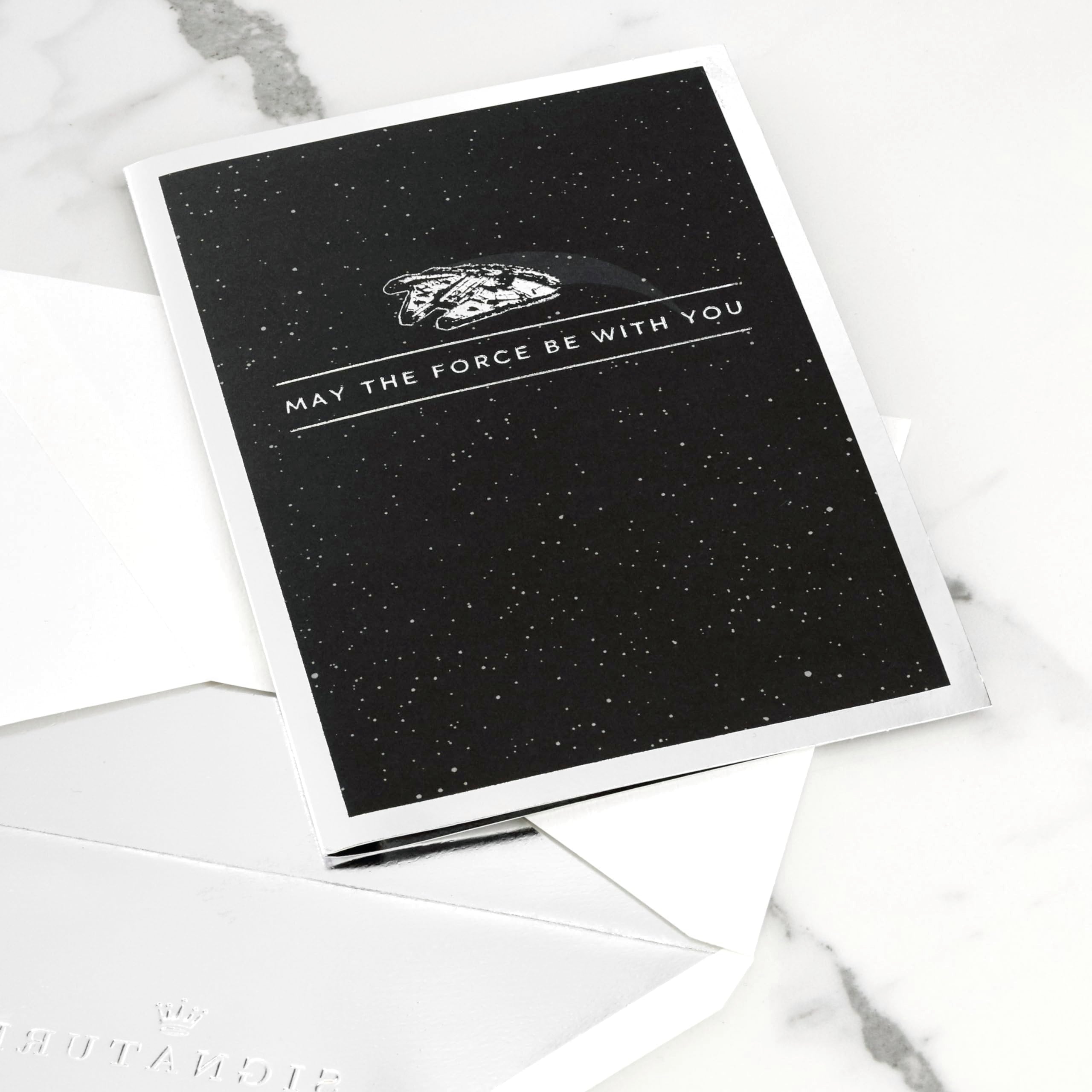 Hallmark Star Wars Millennium Falcon 3D Pop-Up Birthday Card with Silver Foil | Unisex Adult/Kid 9