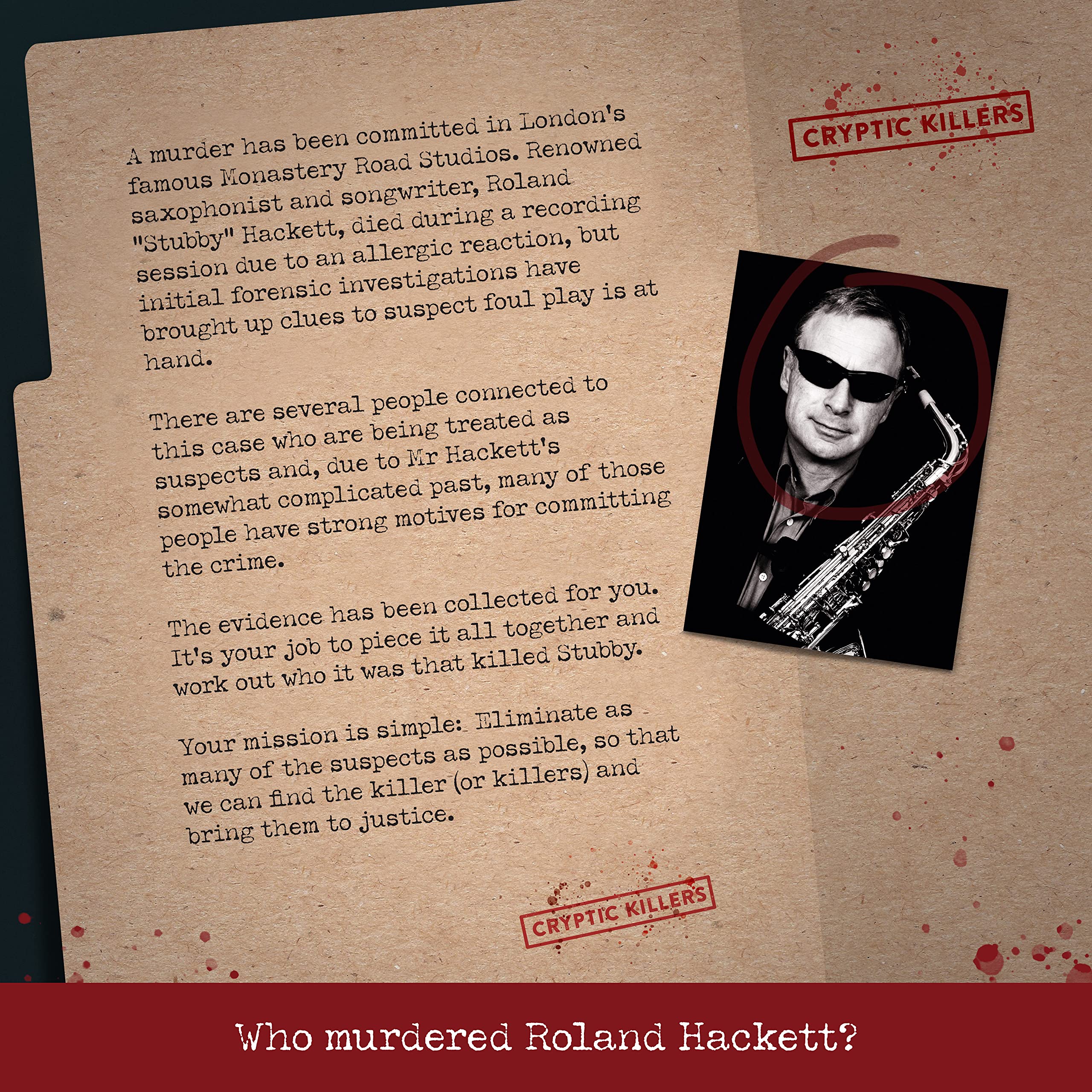 Cryptic Killers Unsolved Murder Mystery Game - Cold Case Files Investigation | 3.5 Hours Playtime | Difficulty 4.5/5 2