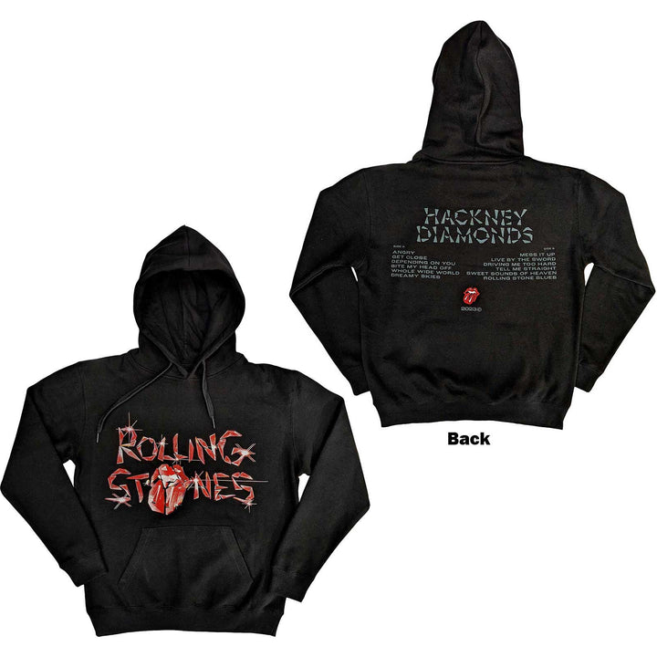 The Rolling Stones Unisex Pullover Hoodie: Hackney Diamonds Glass Logo (Rückendruck)