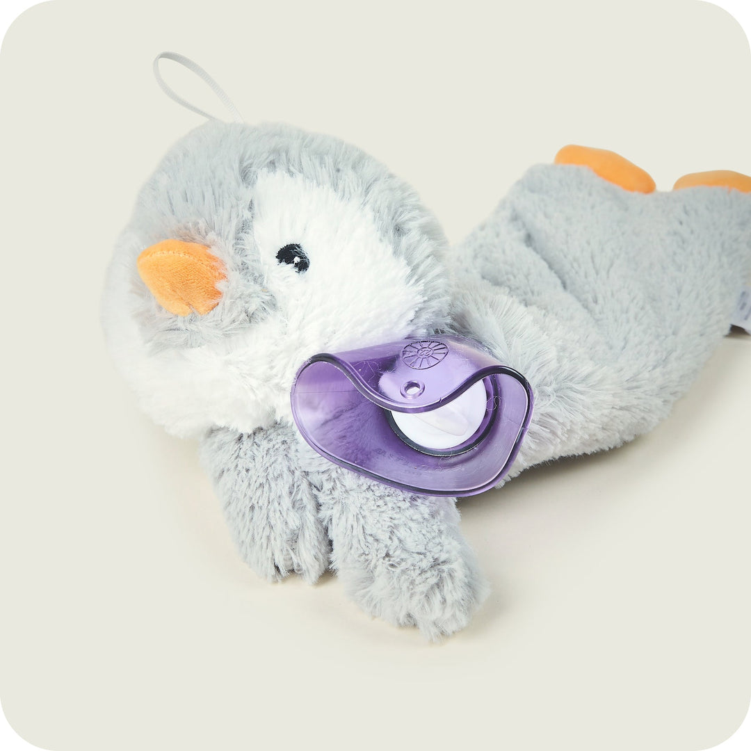 Warmies 3D Short Hot Water Bottle Grey Penguin