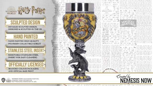 Nemesis Now Harry Potter Hufflepuff Collectible Goblet 19.5cm - Yellow Silver