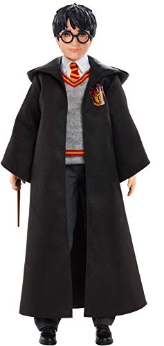 Harry Potter FYM50 Puppe mit Hogwarts Robe und Zauberstab