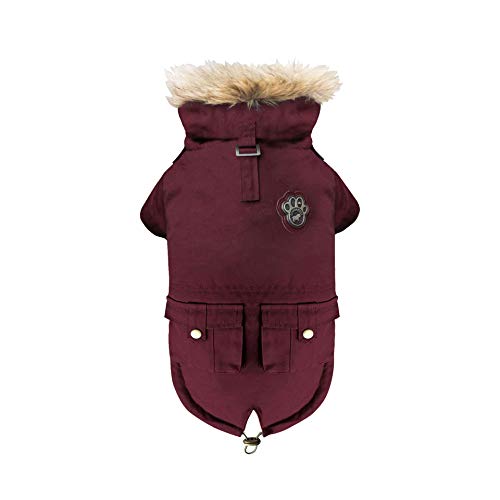 Canada Pooch Army Parka, Size W, Maroon, dog coat