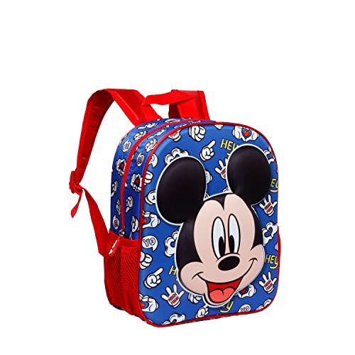 Mickey Mouse Grins-Kleiner 3D-Rucksack, Blau