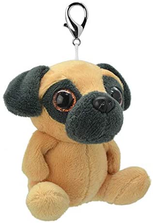 Wild Planet Orbys-Plush Pug Keyring, 10 cm, Handmade, Multi-Colour K8525