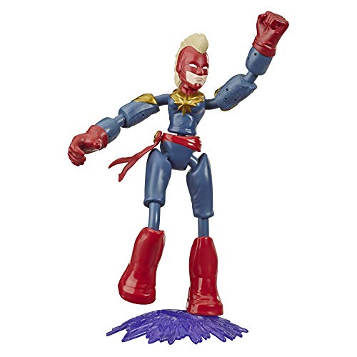 Marvel Avengers Bend And Flex Action Figure Toy, Figura flessibile di Captain Marvel da 15 cm