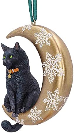 Nemesis Now Moon Cat Hanging Ornament (LP) 9cm, Gold