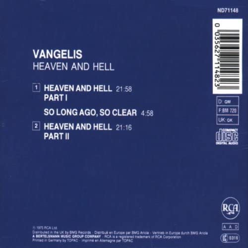 Heaven And Hell - Vangelis [Audio CD]