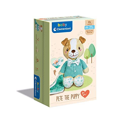 Clementoni 17417 Perrito+ Pete, der Welpe, Plüschtier für Babys, ab 0 Monaten