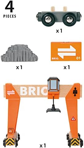 BRIO World Harbour Gantry Crane for Kids Age 3 Years Up - Compatible with all BRIO Railway Train Sets & Accessories