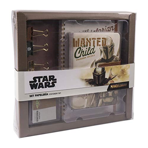 Cerda Mandalorian The Child Briefpapier-Set mit Notizbuch, Aufklebern und Clip-Off