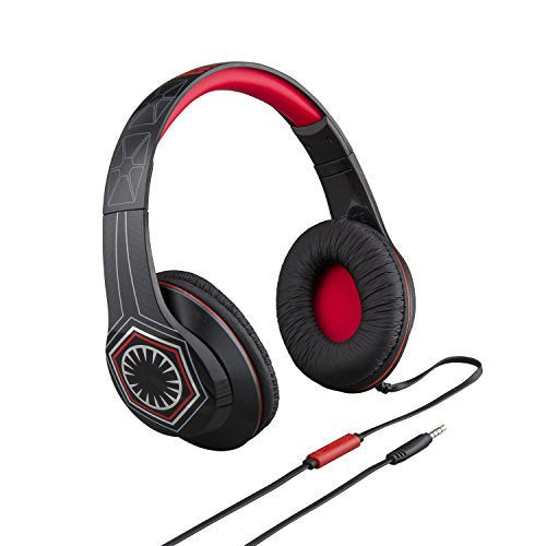 EKids Star Wars Headphones with in-line Microphone for Kids in Black and Red