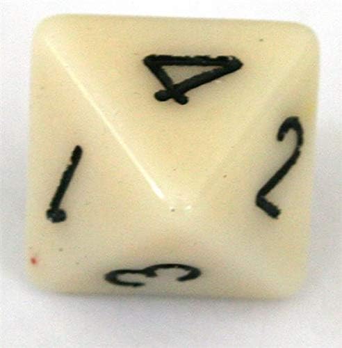 Chessex Dice: Polyhedral 7-Die Opaque Dice Set - Ivory with Black Set