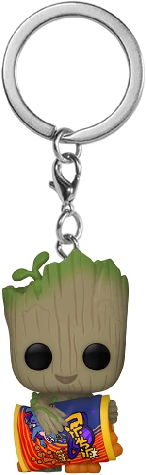 Marvel: I Am Groot - Groot w/Cheese Puffs Funko Pop! Keychain